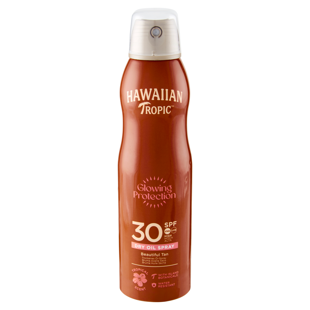 Hawaiian Tropic Glowing Protection Can Spray Dry Oil SPF30 Alta 180mL