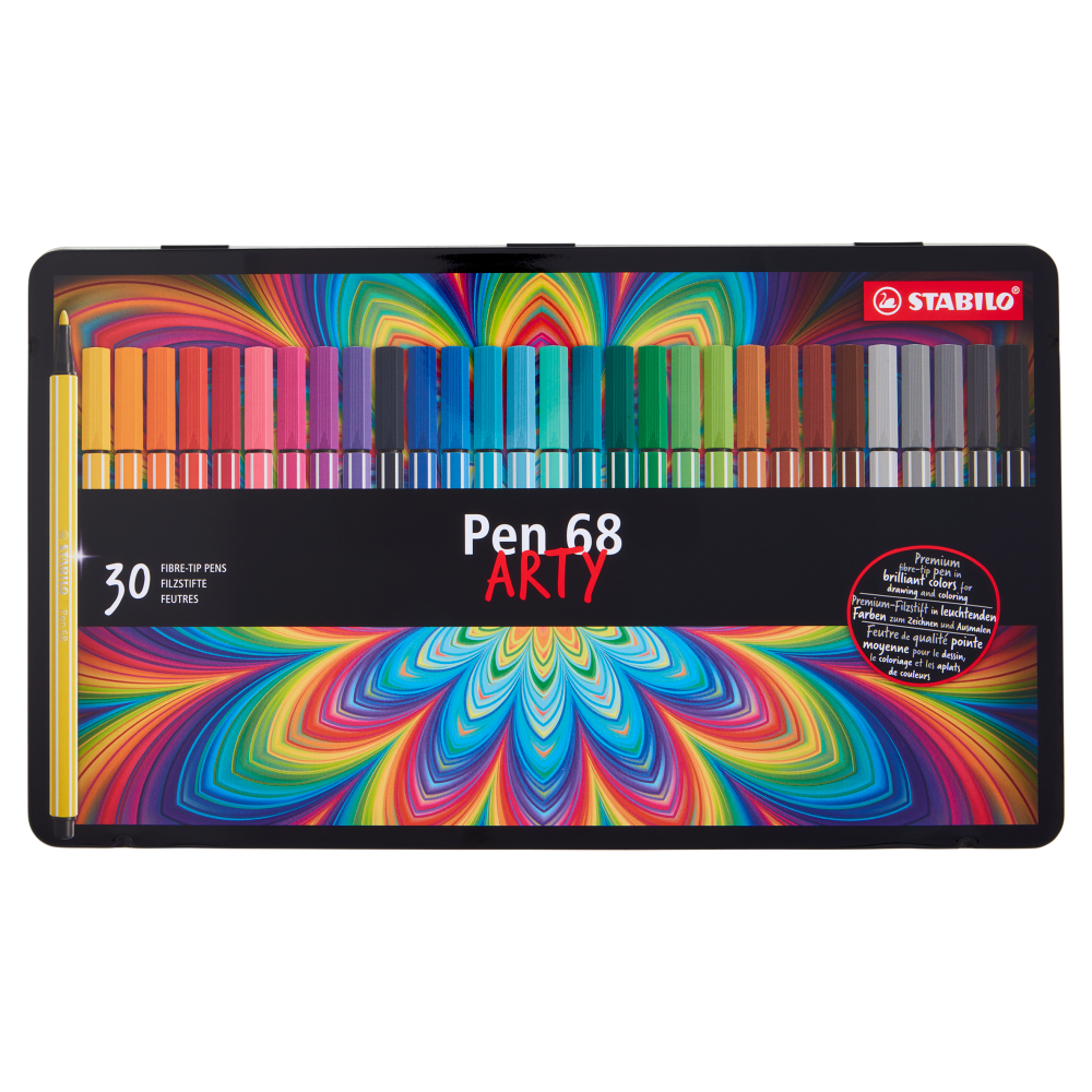 STABILO Pen 68 pennarello - scatola in metallo ARTY da 30 pz.