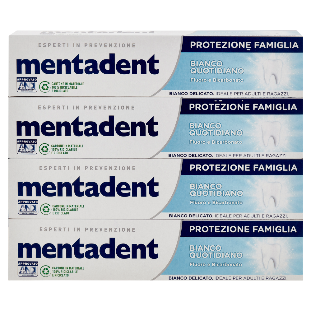 Mentadent Protezione Famiglia Bianco Quotidiano 4 x 75 ml