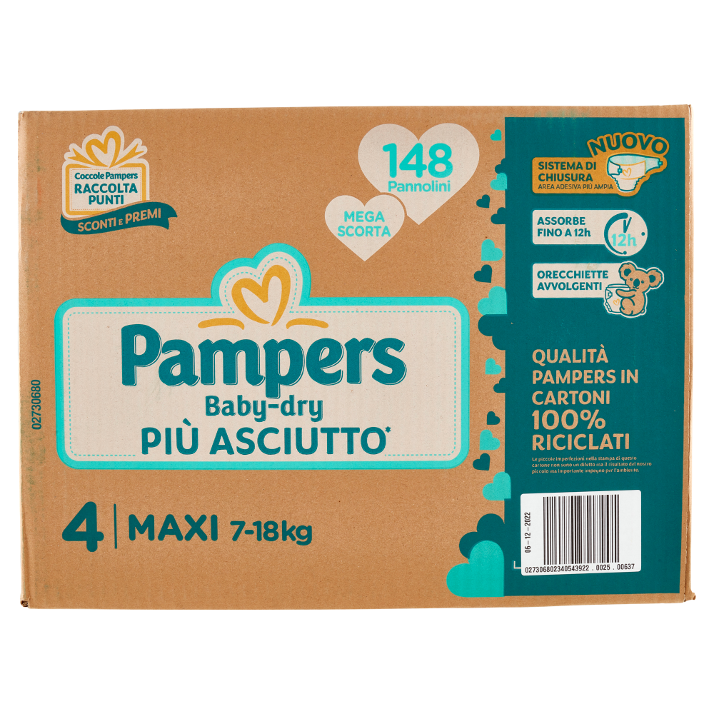 Pampers Baby-dry Maxi 148 pz