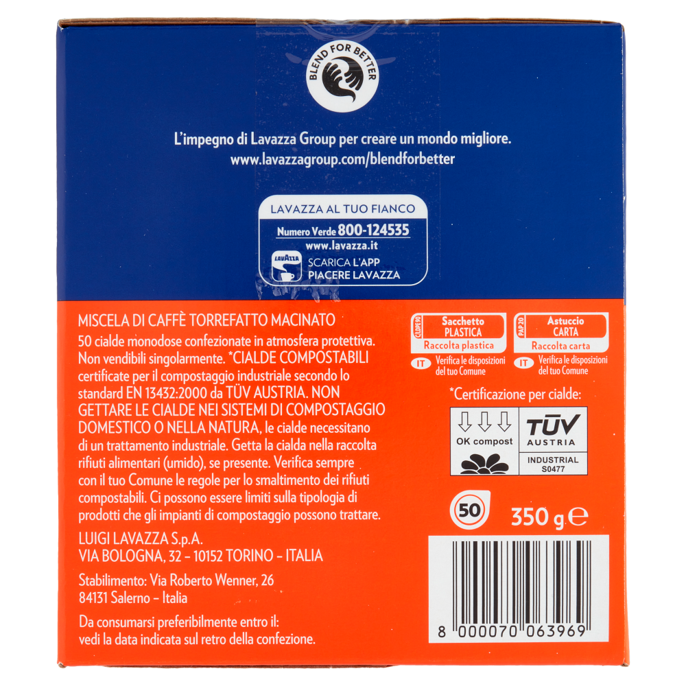 Lavazza crema e gusto Forte 50 Cialde Compostabili* 350 g