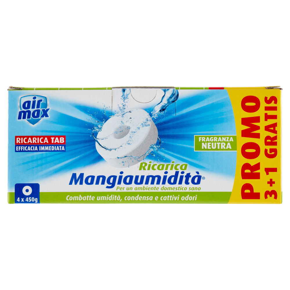 Tab Magnete assorbi umidità 4 x 450g Air Max ® Mangiaumidità neutra