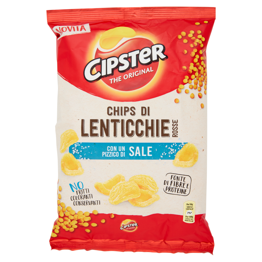 Cipster The Original Chips di Lenticchie Rosse al Sale - 80g