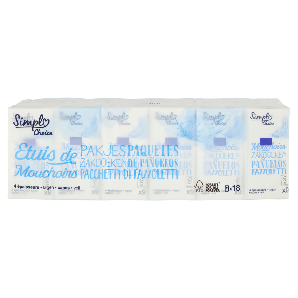 Simpl Choice Pacchetti di Fazzoletti 18 pz