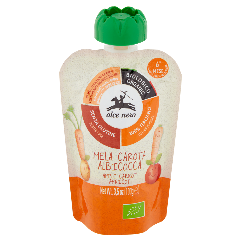 alce nero Mela Carota Albicocca 100 g