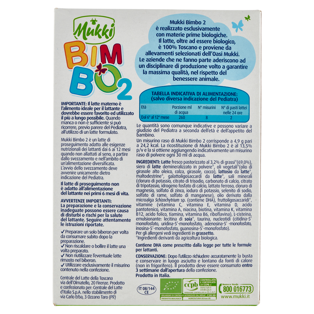 Mukki Bimbo Latte in Polvere di Proseguimento 2 Biologico 2 x 350 g