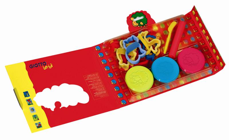 F.I.L.A. Set Pasta Giotto Bebe' - Contiene 3 Barattoli Di Pasta Modellabile, 6 Formine, Mattarello E Coltellino