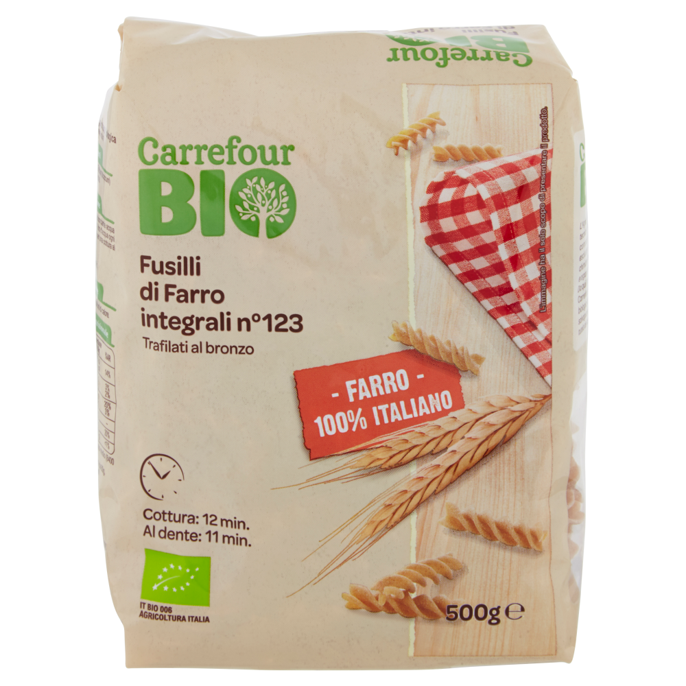 Carrefour Bio Fusilli di Farro integrali n° 123 500 g