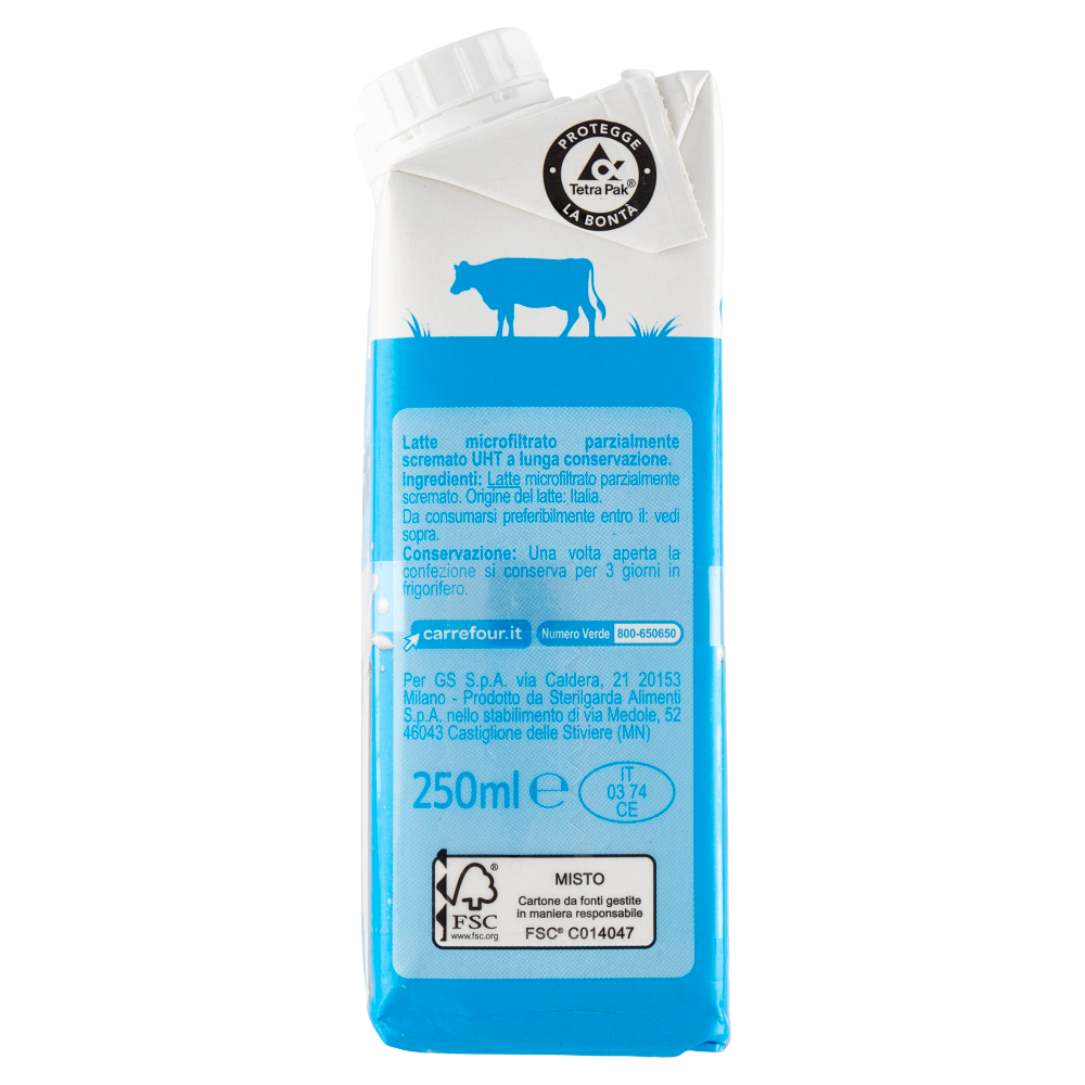 Carrefour Classic Latte UHT Parzialmente Scremato 250 ml
