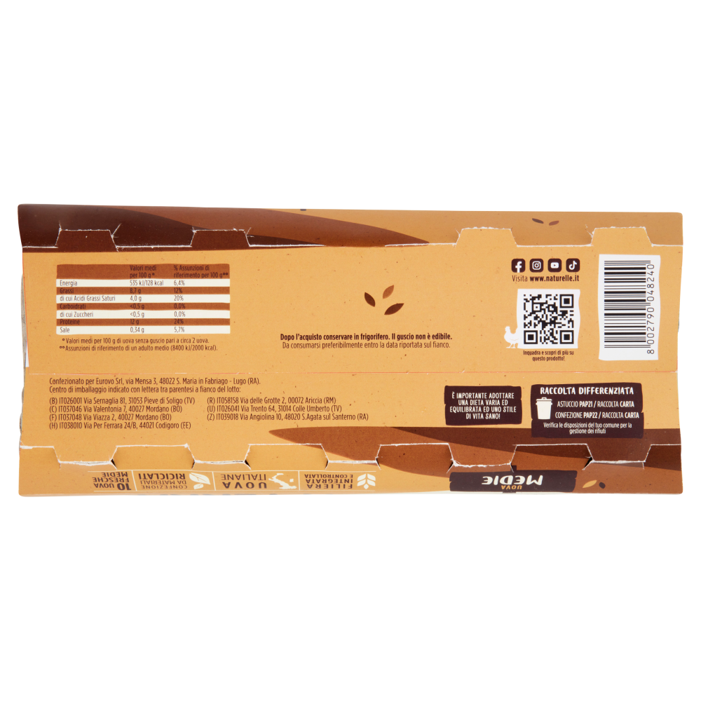 le Naturelle 10 Uova Fresche da Allevamento a Terra Medie