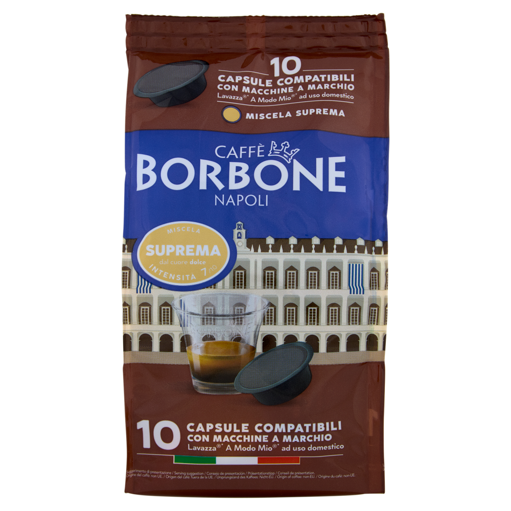 Caff&egrave; Borbone Miscela Suprema Capsule Compatibili Lavazza* A modo Mio* ad uso domestico 10 x 7,2 g