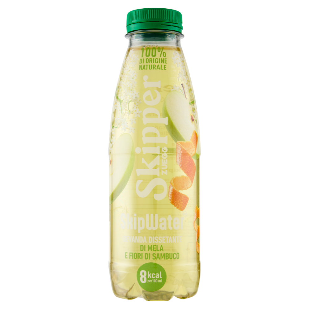 Zuegg Skipper SkipWater Bevanda Dissetante di Mela e Fiori di Sambuco 500 ml