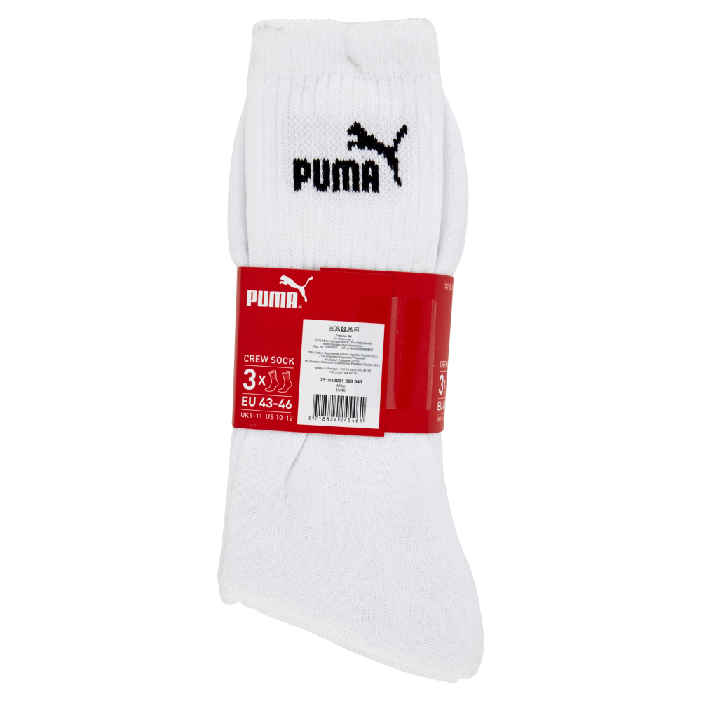 Puma Crew Sock 3x White tg. 43-46