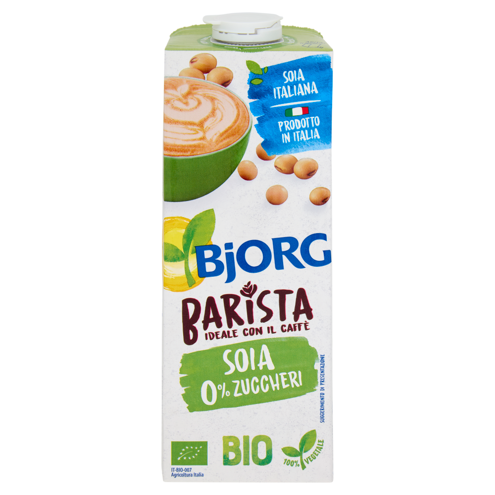 BJORG Soia Barista Bevanda Vegetale Biologica, Senza Zuccheri Aggiunti, Prodotto in Italia, 1L