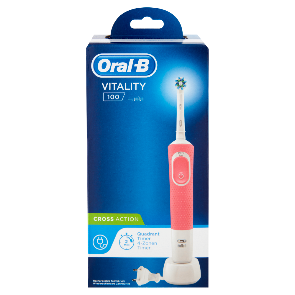 Oral-B Spazzolino Elettrico Denti Ricaricabile Vitality 100 Cross Action Rosa