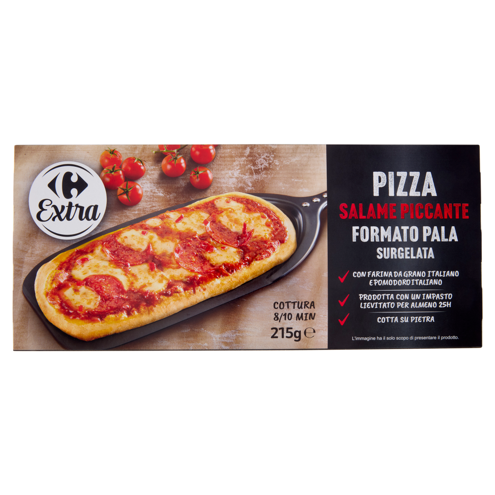 Carrefour Extra Pizza Salame Piccante Formato Pala Surgelata 215 g