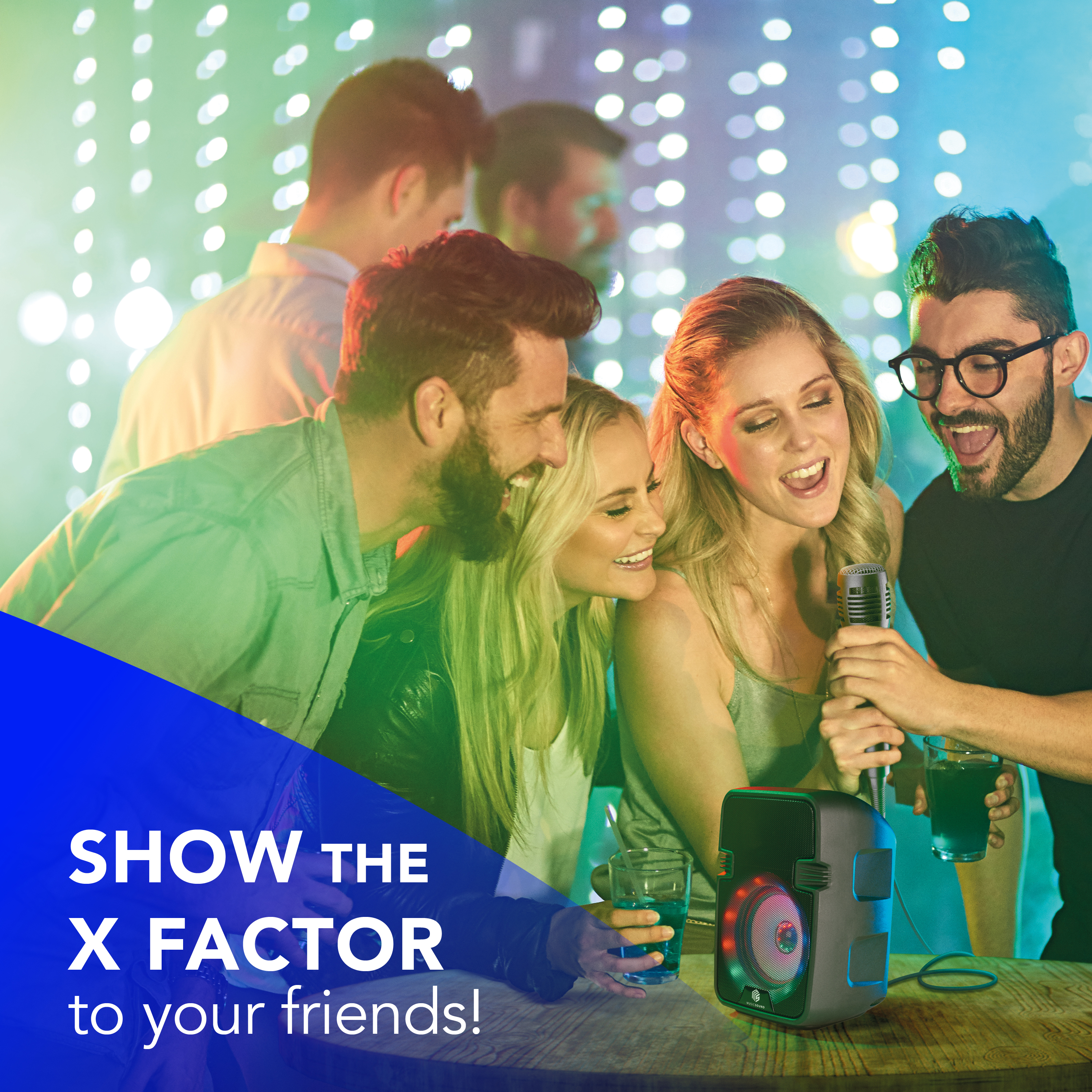 Music Sound Karaoke Speaker bluetooth Karaoke: grazie al microfono e alle luci led potrete sbizzarrirvi cantando le vostre canzoni preferite