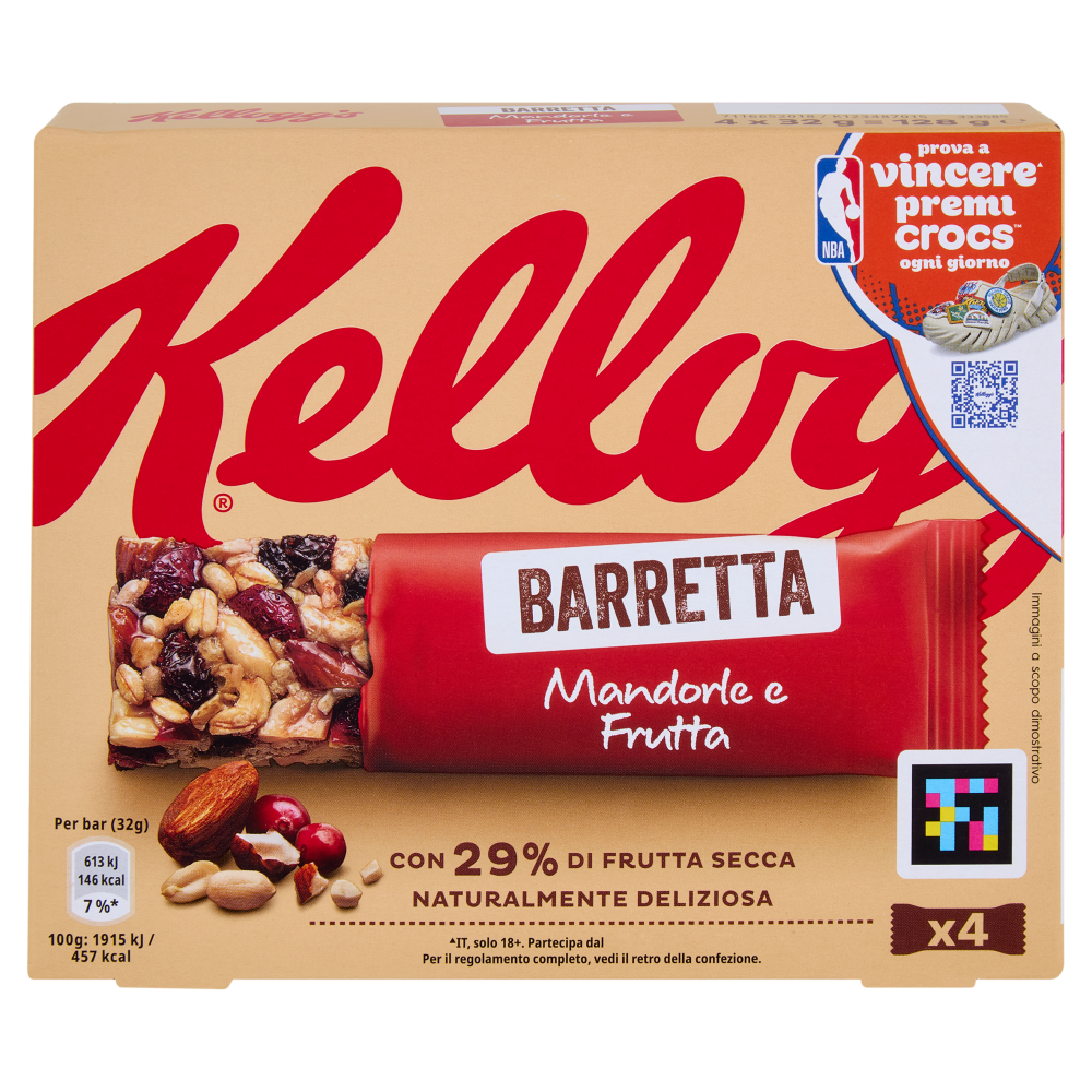 Kellogg's Barretta Mandorle e Frutta 4 x 32 g