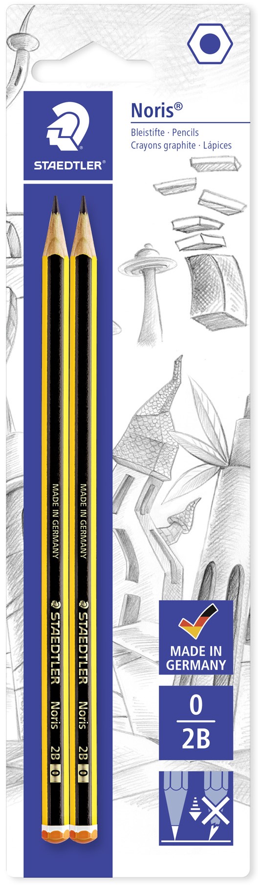 Staedtler 2 matite noris 0=2B