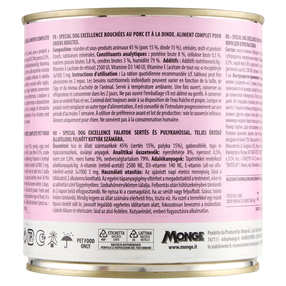 Special Dog Excellence All Breeds Adult Bocconi Cotti al Forno Bigusto Maiale Tacchino 720 g