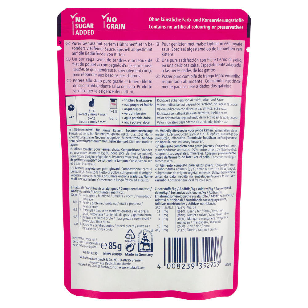 Vitakraft Po&eacute;sie D&eacute;lice Sauce con Pollo Junior 85 g