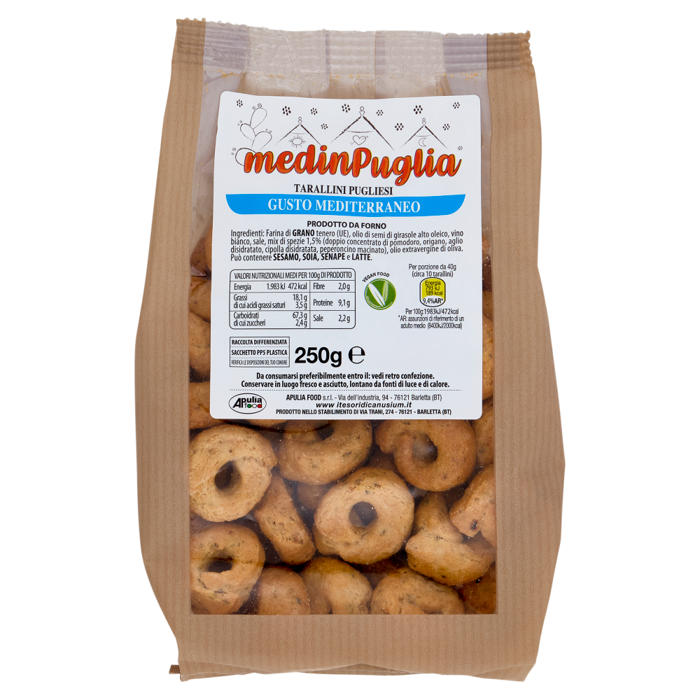 medinPuglia Tarallini Pugliesi Gusto Mediterraneo 250 g