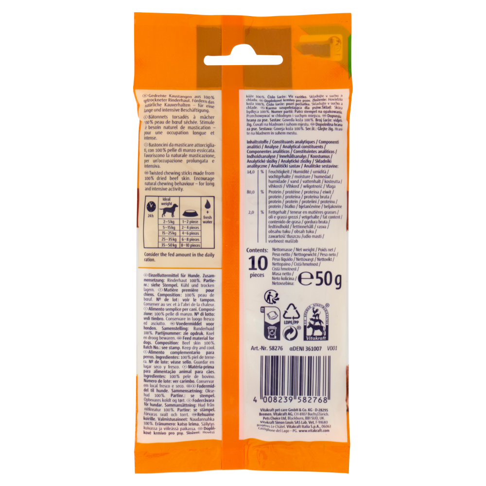 Vitakraft Long Lasting Chews Bastoncini da Masticare Come Passatempo 10 pezzi 50 g
