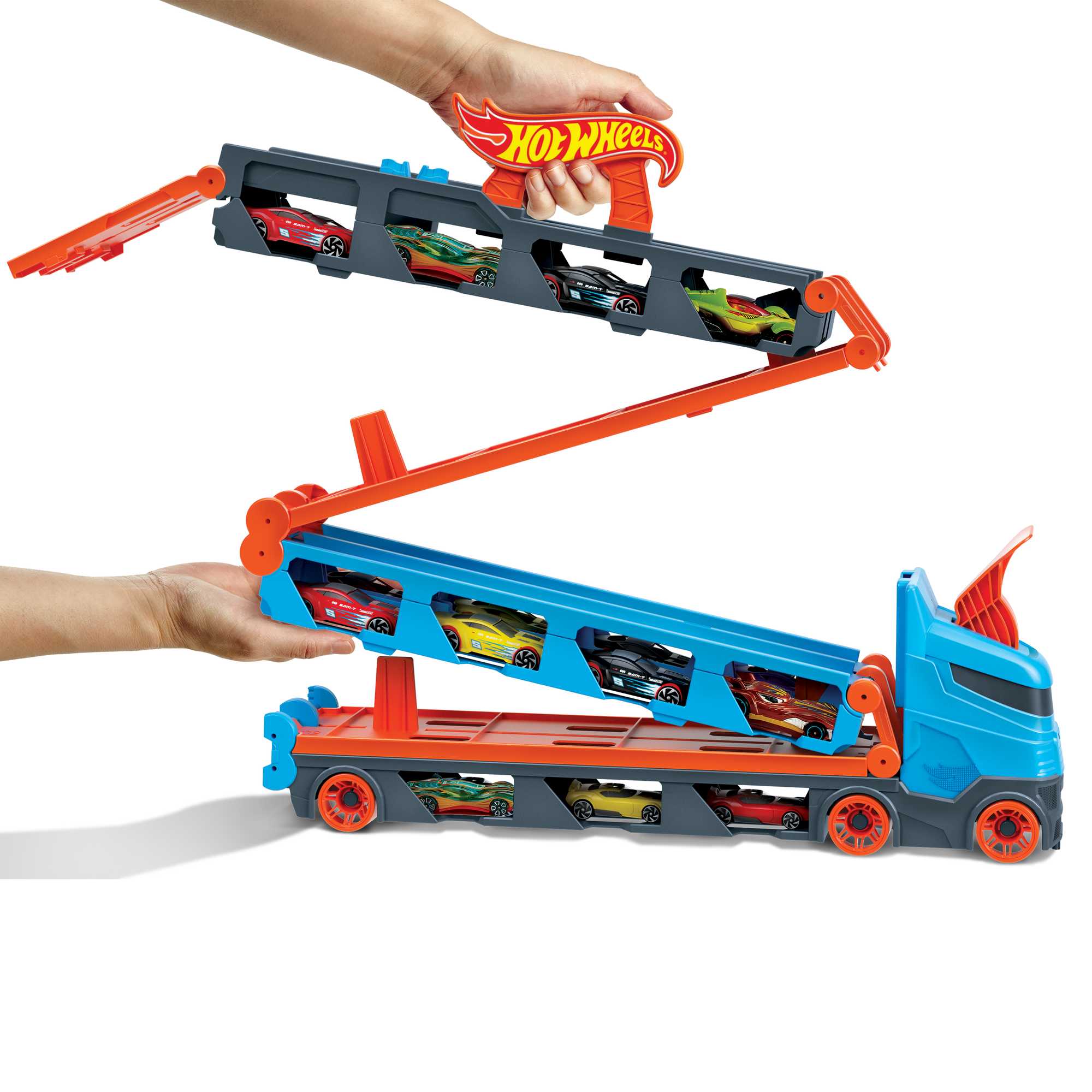 Hot Wheels HW Camion 2in1 Trasport+Pista Carrefour