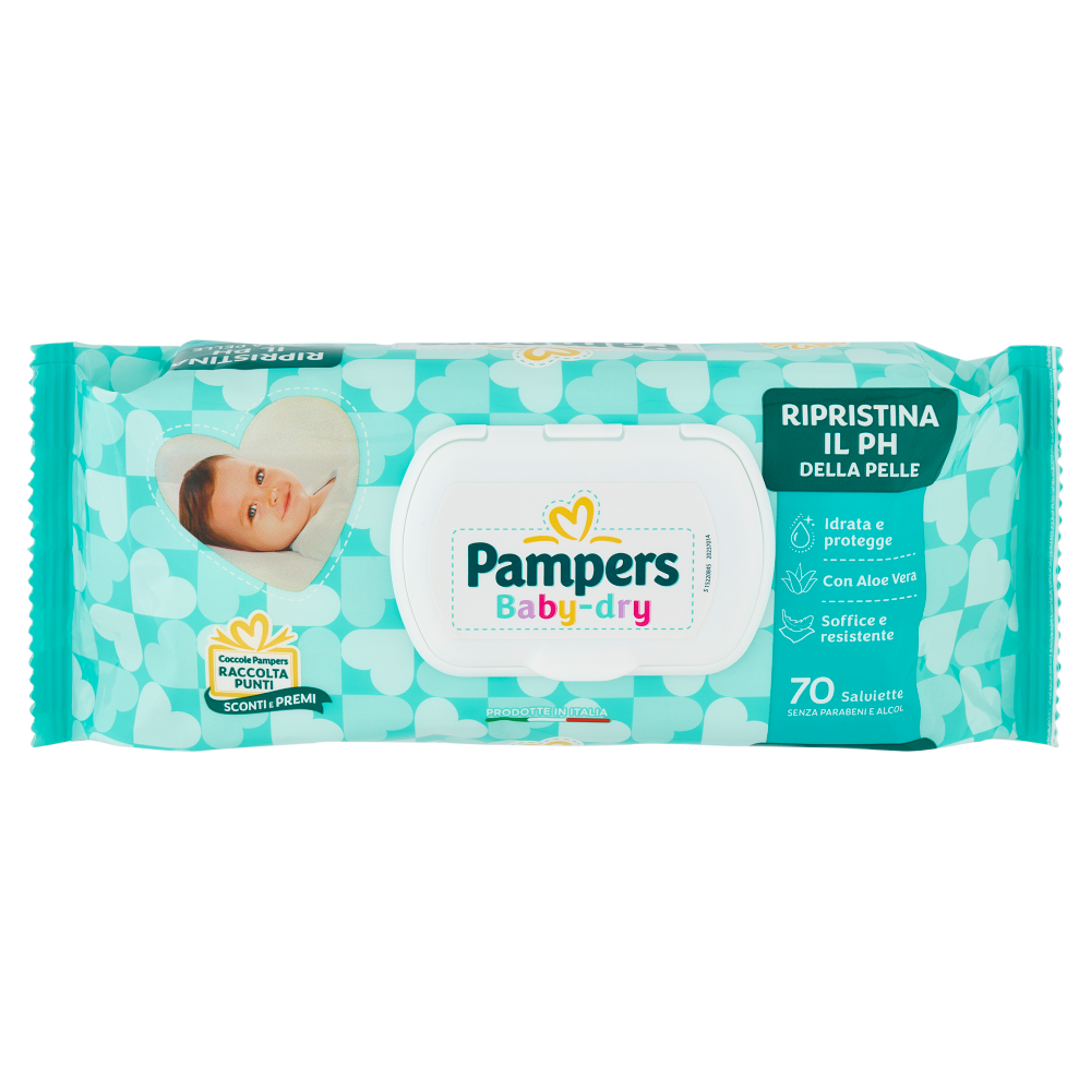 Pampers Baby-dry Salviette 70 pz