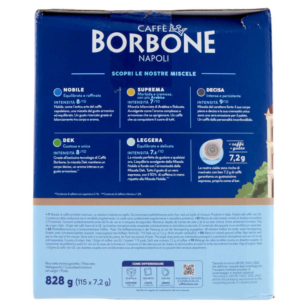 Caff&egrave; Borbone Miscela Decisa Cialde Compostabili* 115 x 7,2 g