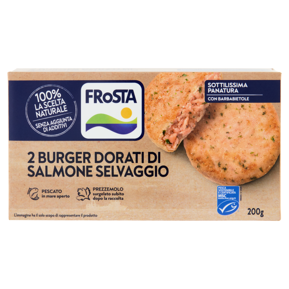 FRoSTA 2 Burger Dorati di Salmone Selvaggio 200 g