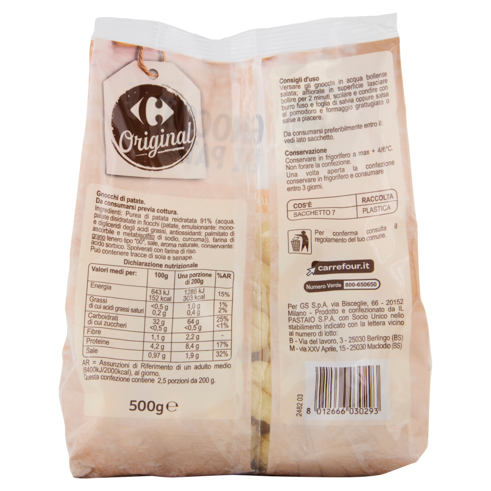 Carrefour Original Gnocchi di Patate 500 g