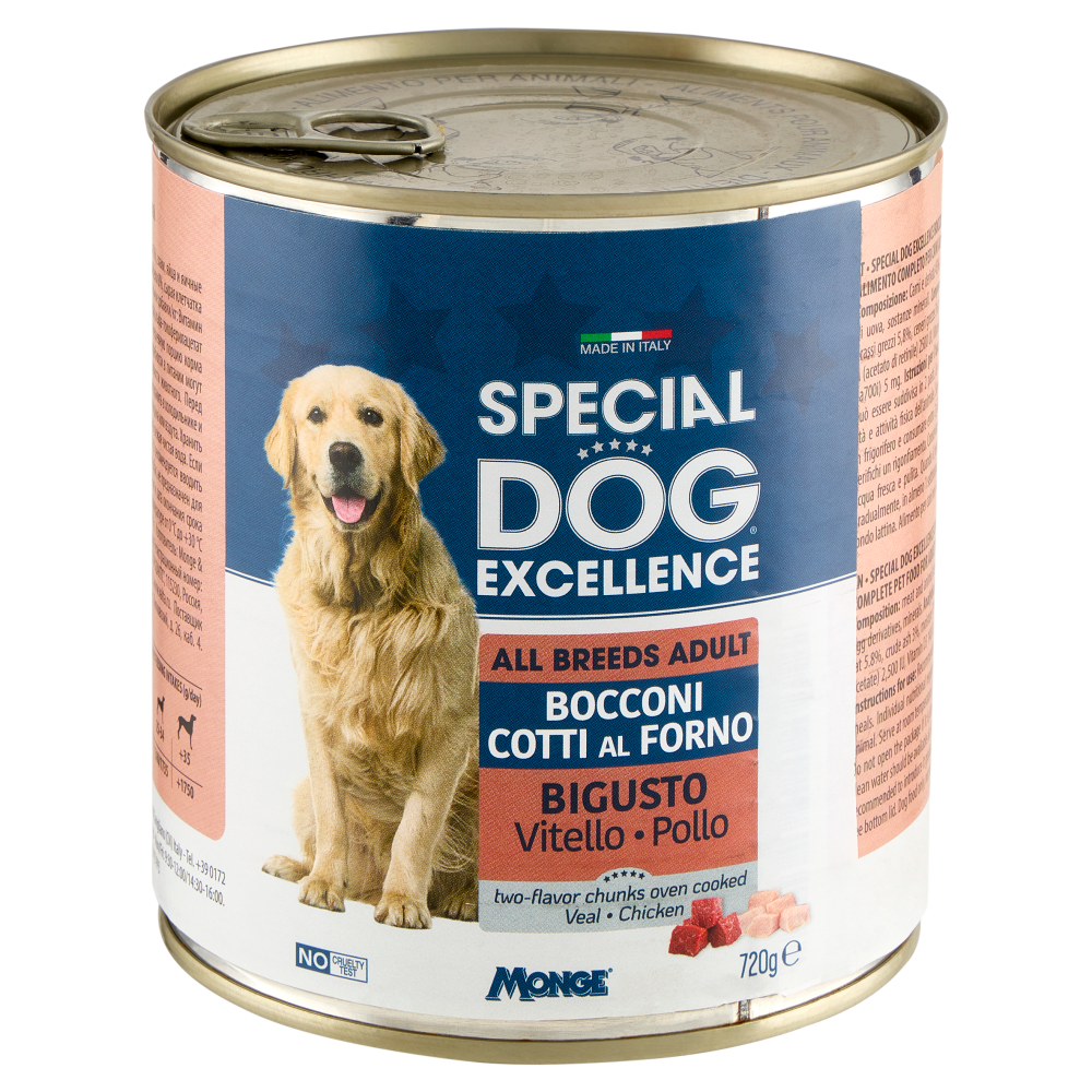 Special Dog Excellence All Breeds Adult Bocconi Cotti al Forno Bigusto Vitello Pollo 720 g