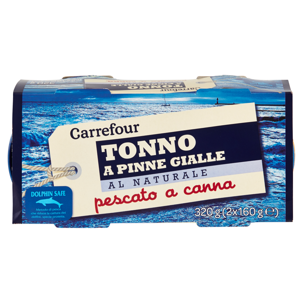 Carrefour Tonno a Pinne Gialle al Naturale pescato a canna 2 x 160 g