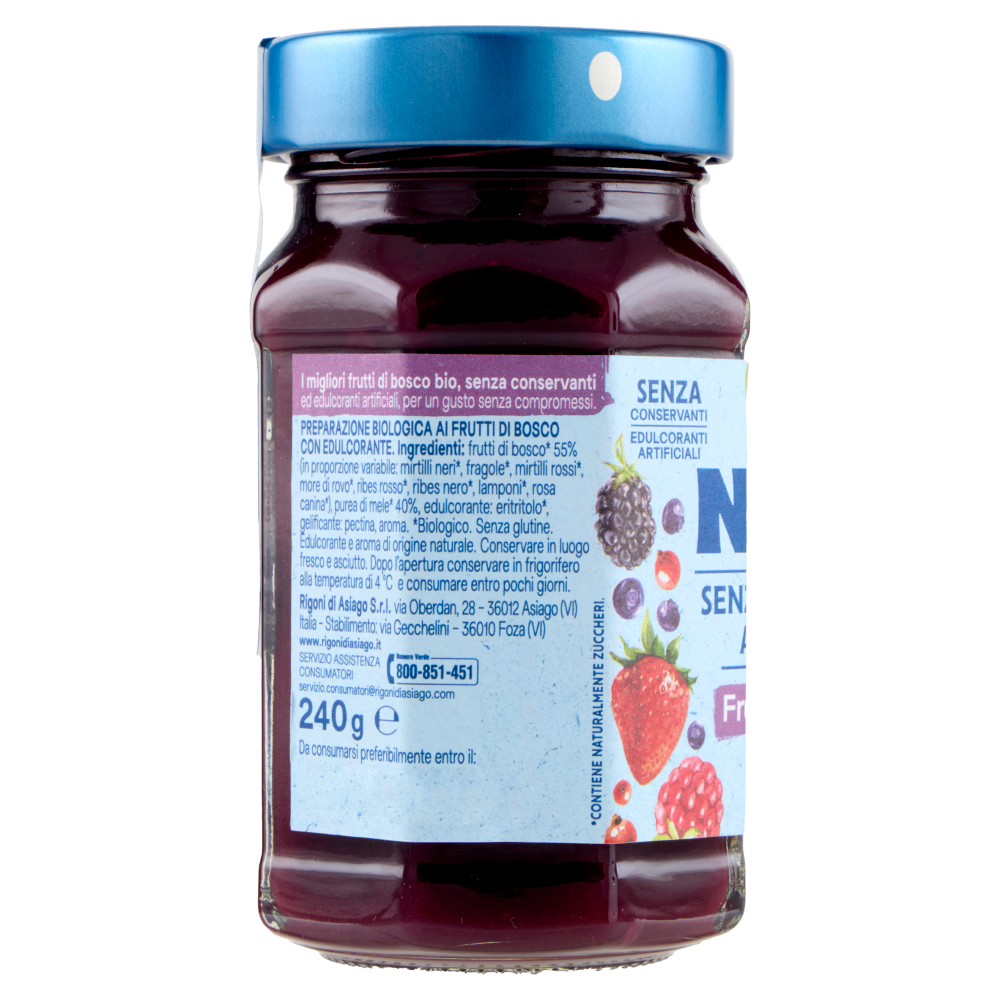 Rigoni di Asiago Nat&ugrave; Senza Zuccheri Aggiunti&deg; Frutti di bosco bio 240 g