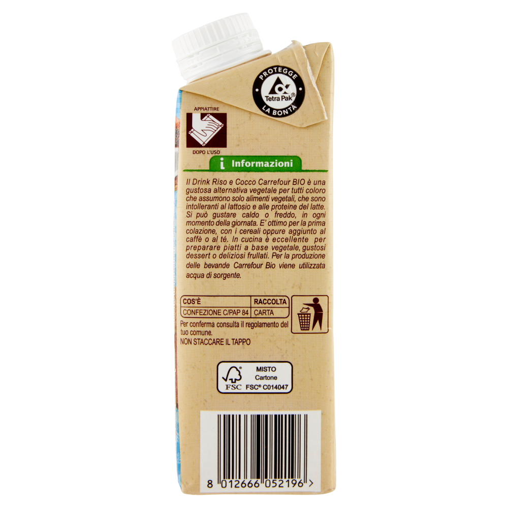 Carrefour Bio Drink Riso e Cocco 250 ml