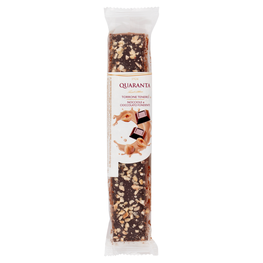 Quaranta Torrone Tenero Nocciole e Cioccolato Fondente 100 g