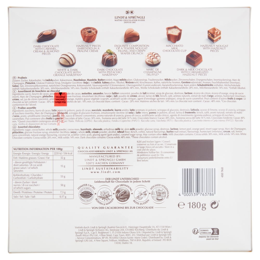 Lindt Mini Praline Cioccolatini assortiti Scatola 180 g