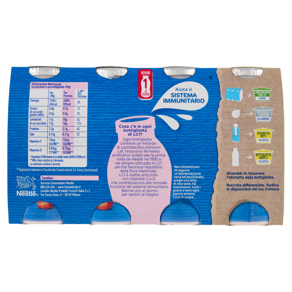 NESTLÉ LC1 con Probiotico Fragola 8x90g