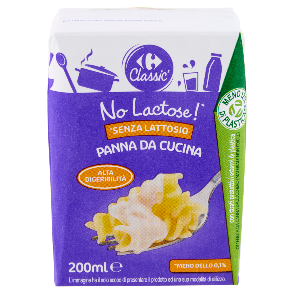 Carrefour Classic No Lactose!*Senza Lattosio Panna da Cucina 200 ml