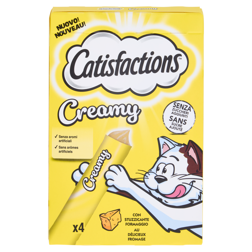 Catisfactions Snack Gatto Creamy Formaggio 4 x 10 g