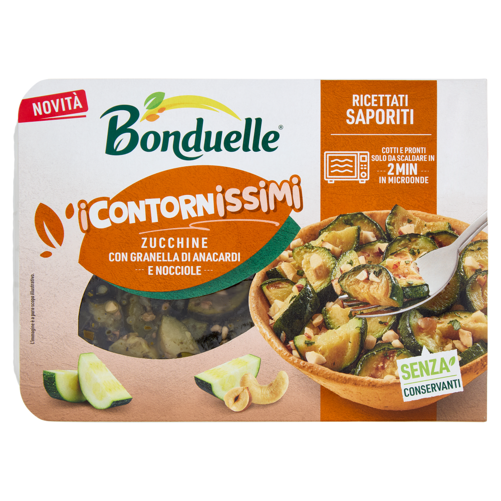 Bonduelle i Contornissimi Ricettati Saporiti Zucchine con Granella di Anacardi e Nocciole 220 g