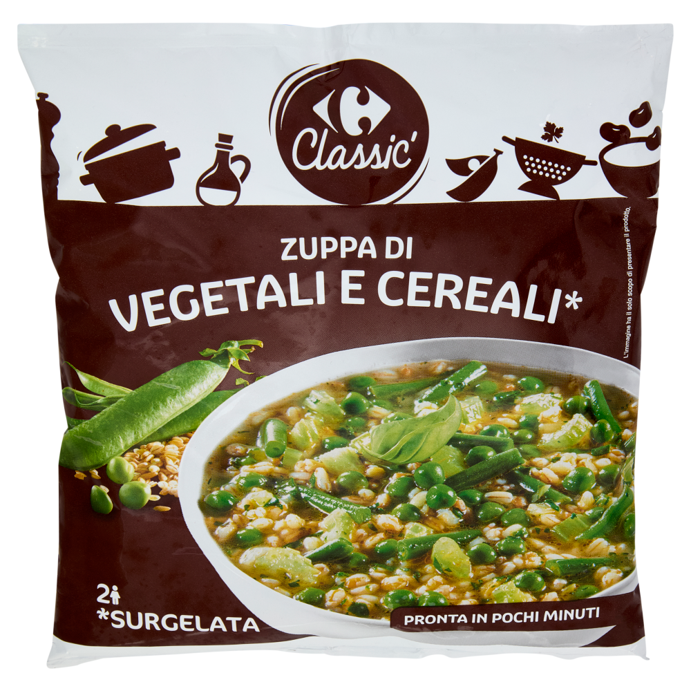 Carrefour Classic Zuppa di Vegetali e Cereali Surgelata 600 g