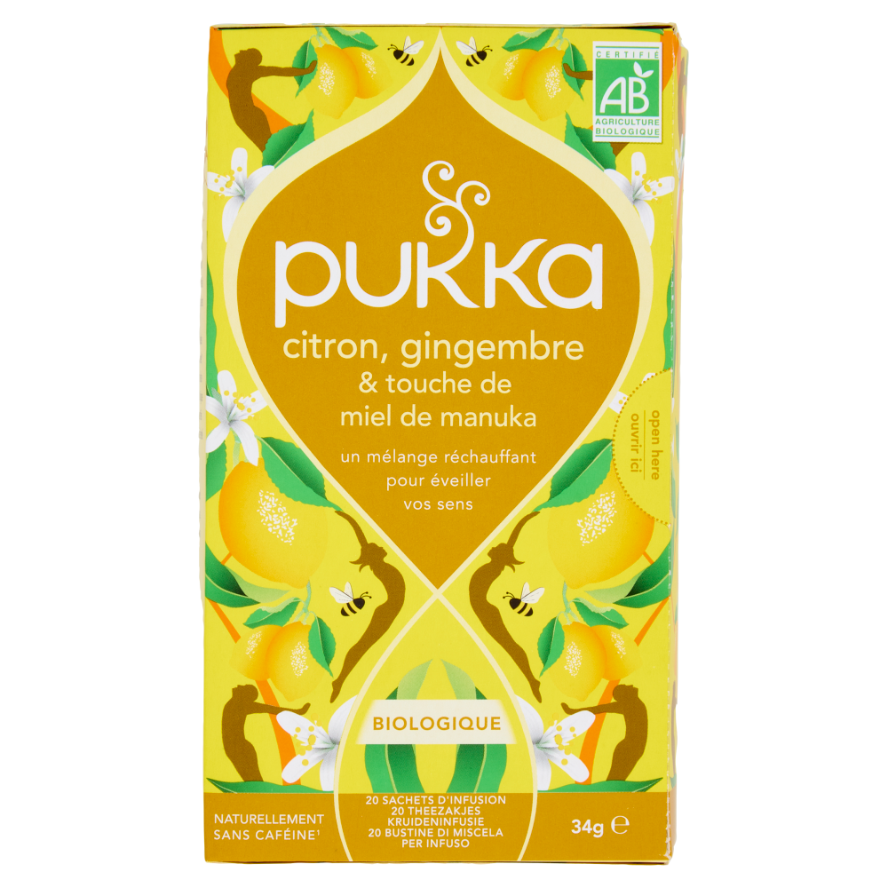 pukka lemon, ginger & a touch of manuka honey Organic Herbal Tea 20 Sachets 34 g