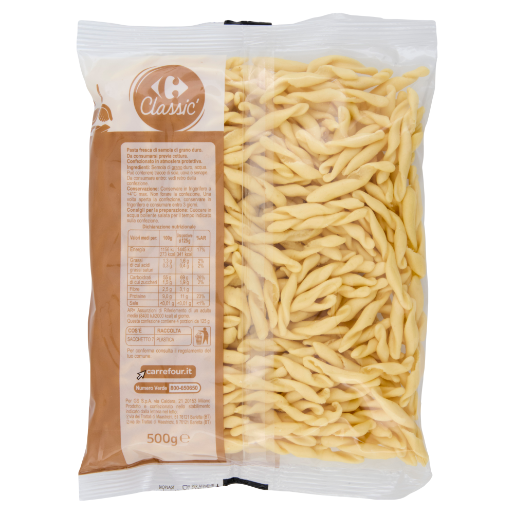 Carrefour Classic Pasta Fresca di Semola Strozzapreti 500 g