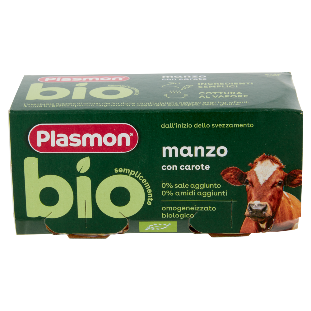 Plasmon semplicemente bio manzo con carote 2 x 80 g