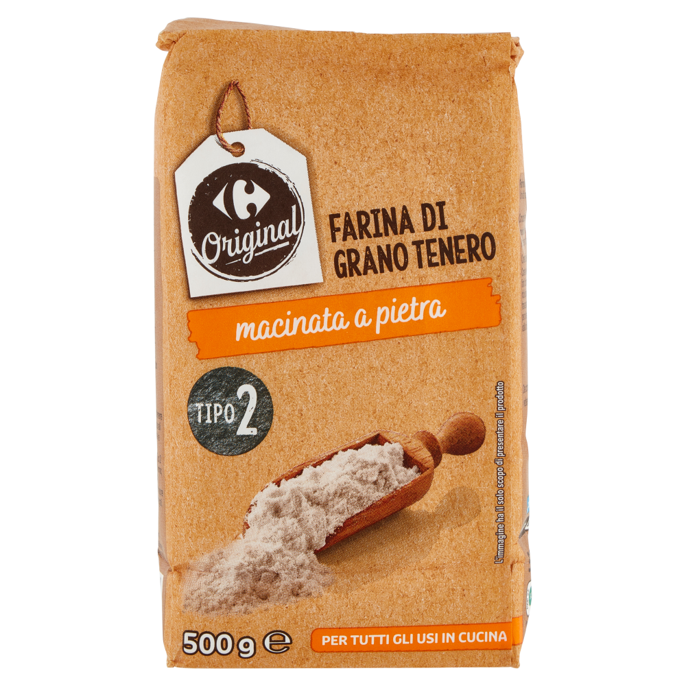 Carrefour Original Farina di Grano Tenero Tipo 2 macinata a pietra 500 g