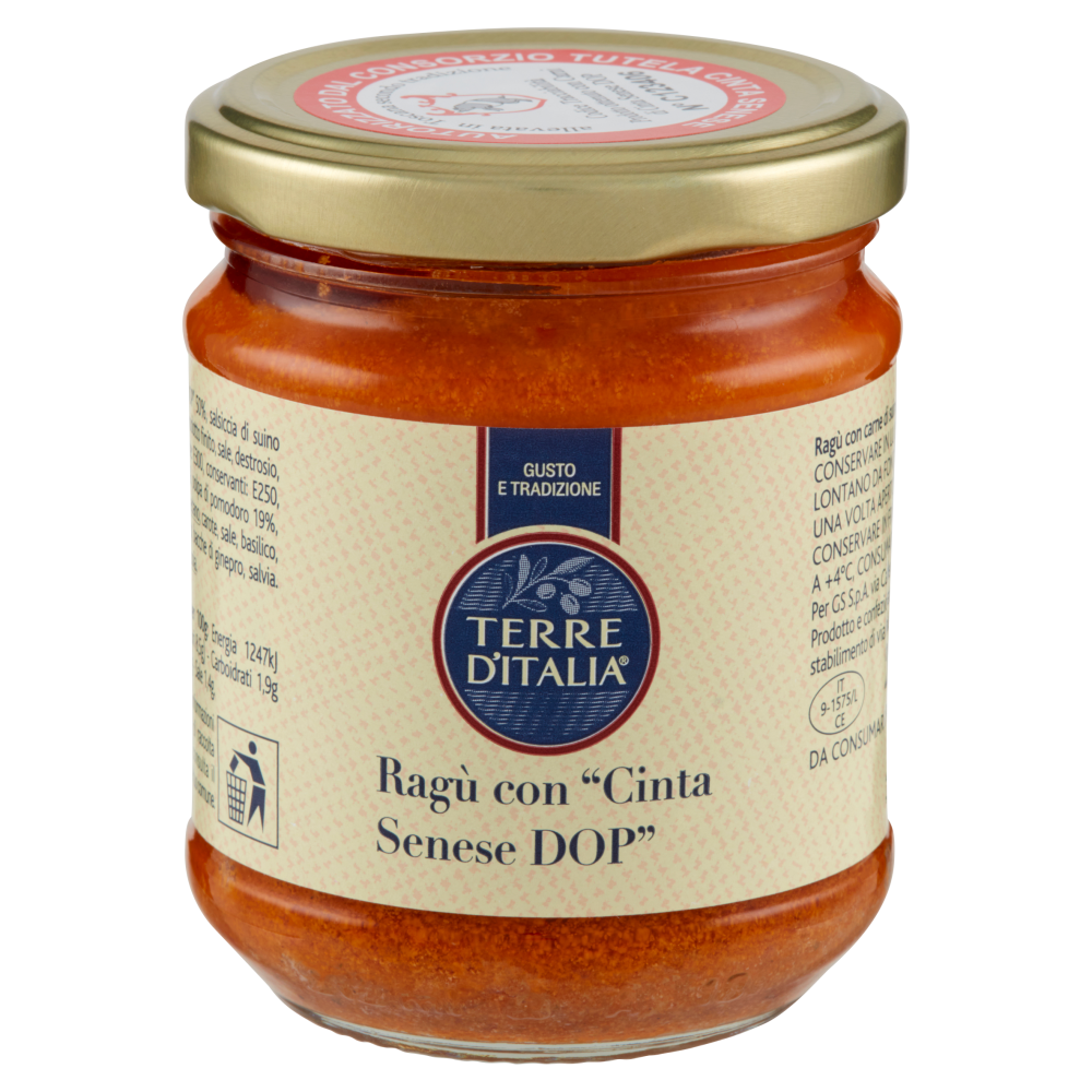 Terre d'Italia Ragù con "Cinta Senese DOP" 200 g