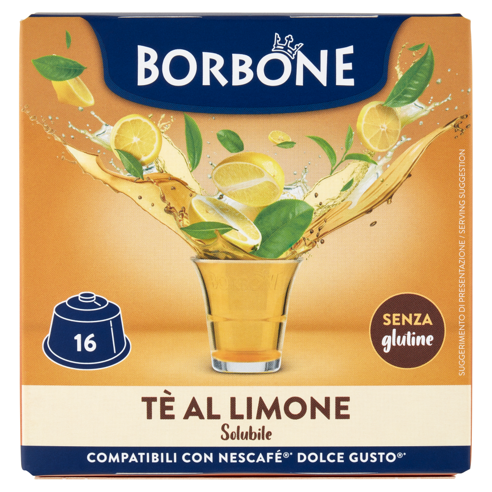 Borbone Tè al Limone Solubile Compatibili con Nescafé* Dolce Gusto* 16 Capsule 16 x 12 g