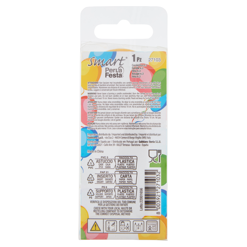 Smart PerLa Festa Candelina Numerale 3 1 pz